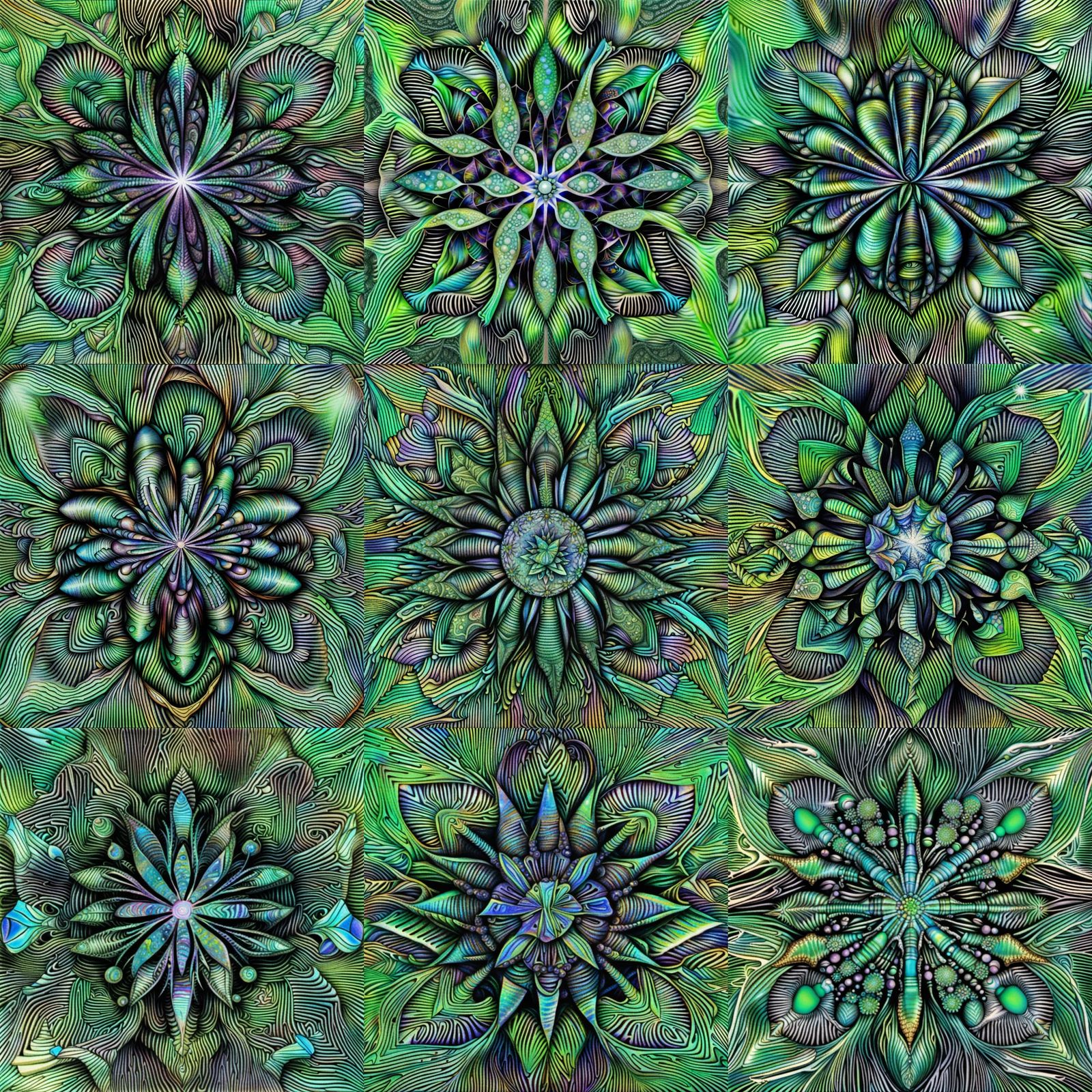 Macro Photograph: Sativa Flower with Crystalline Reflections