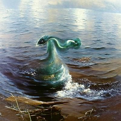 Loch Ness Monster Oil Painting