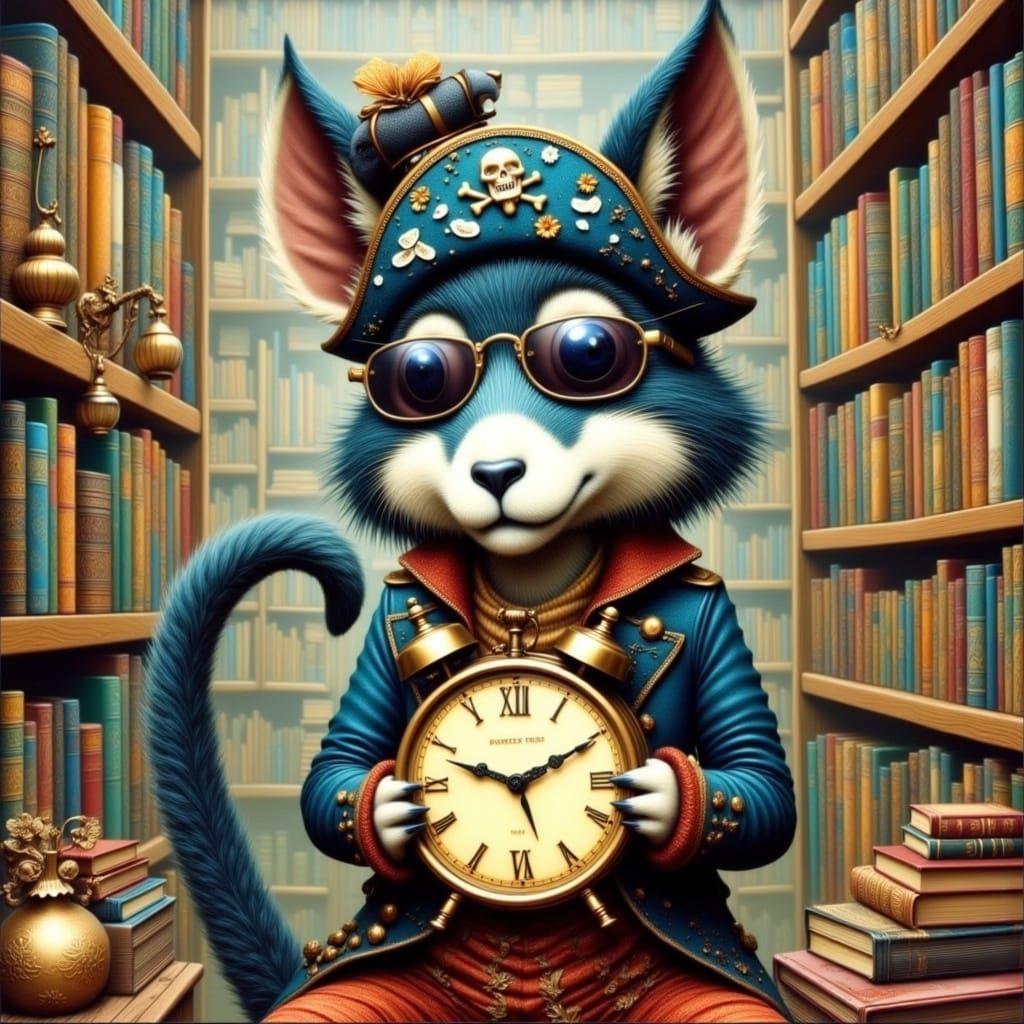 Cute Creature Holding a Clock