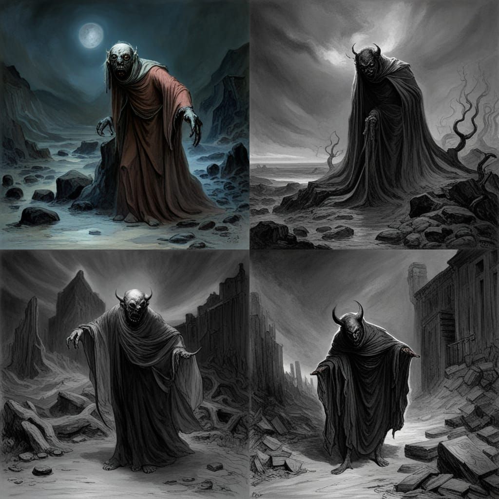 Horrific Demon in Dark Fantasy Style