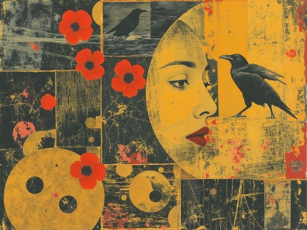 Golden Woman in Impressionistic Symbolist Style