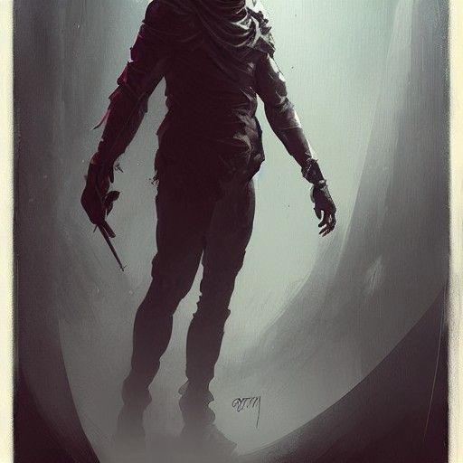 Sinister Masked Man in Fantasy Art Style