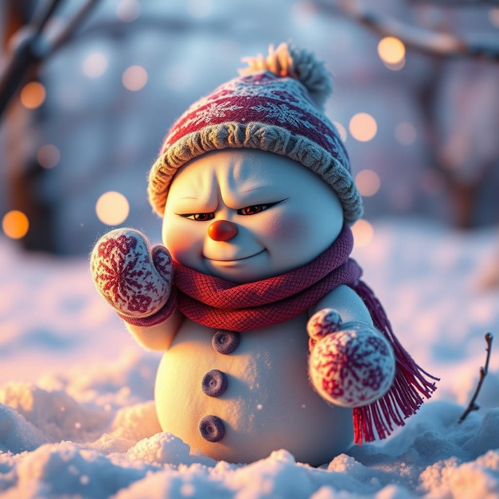 Whimsical Winter Meltdown Scene