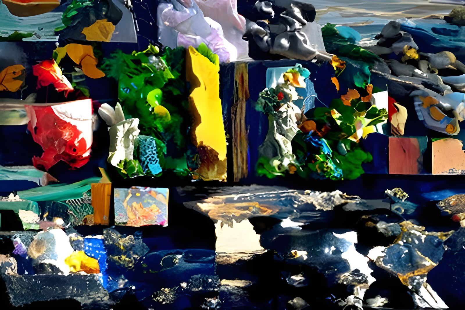 Ocean Hedge Maze in Impasto Style