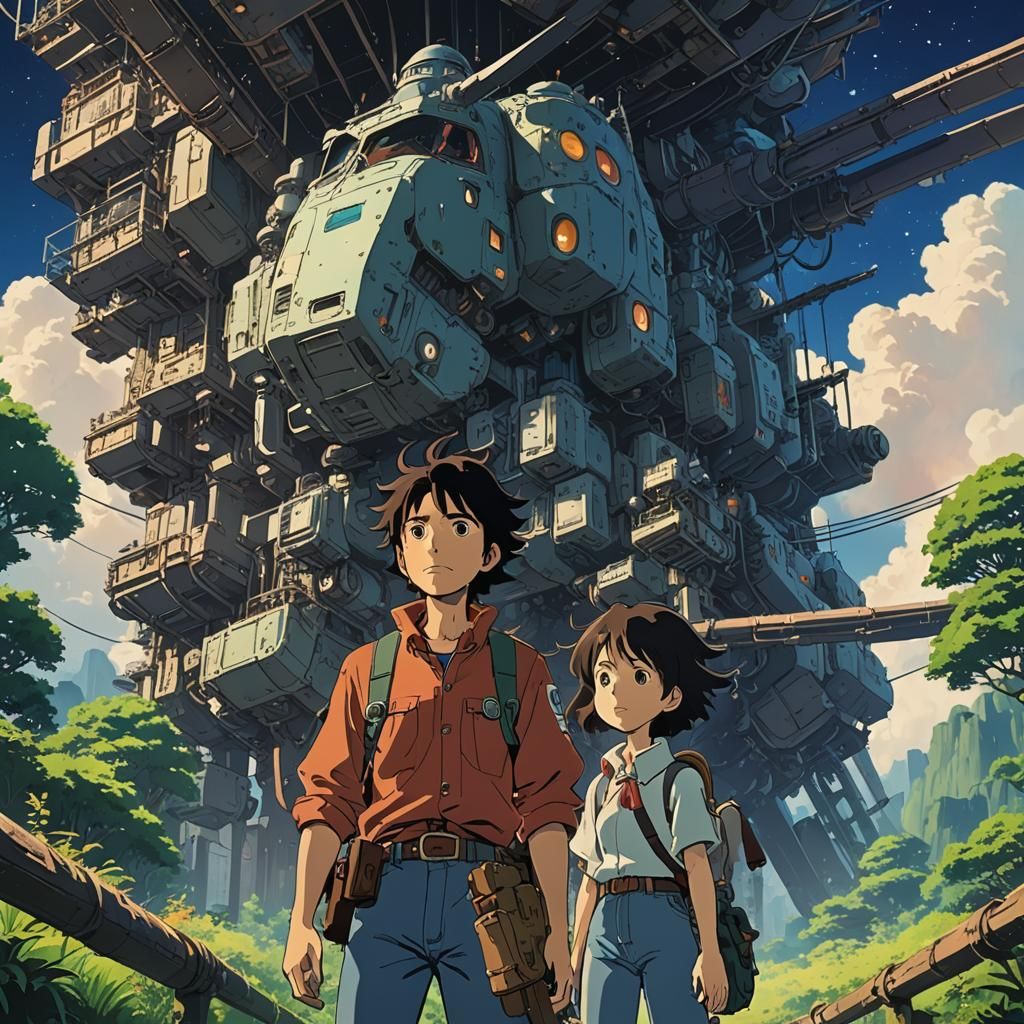 Space Cowboy in Vibrant Anime Style Concept Art