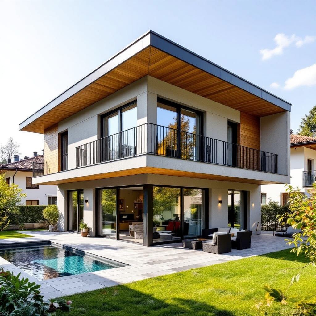 Modern City Villa with Pool and Winter Garden