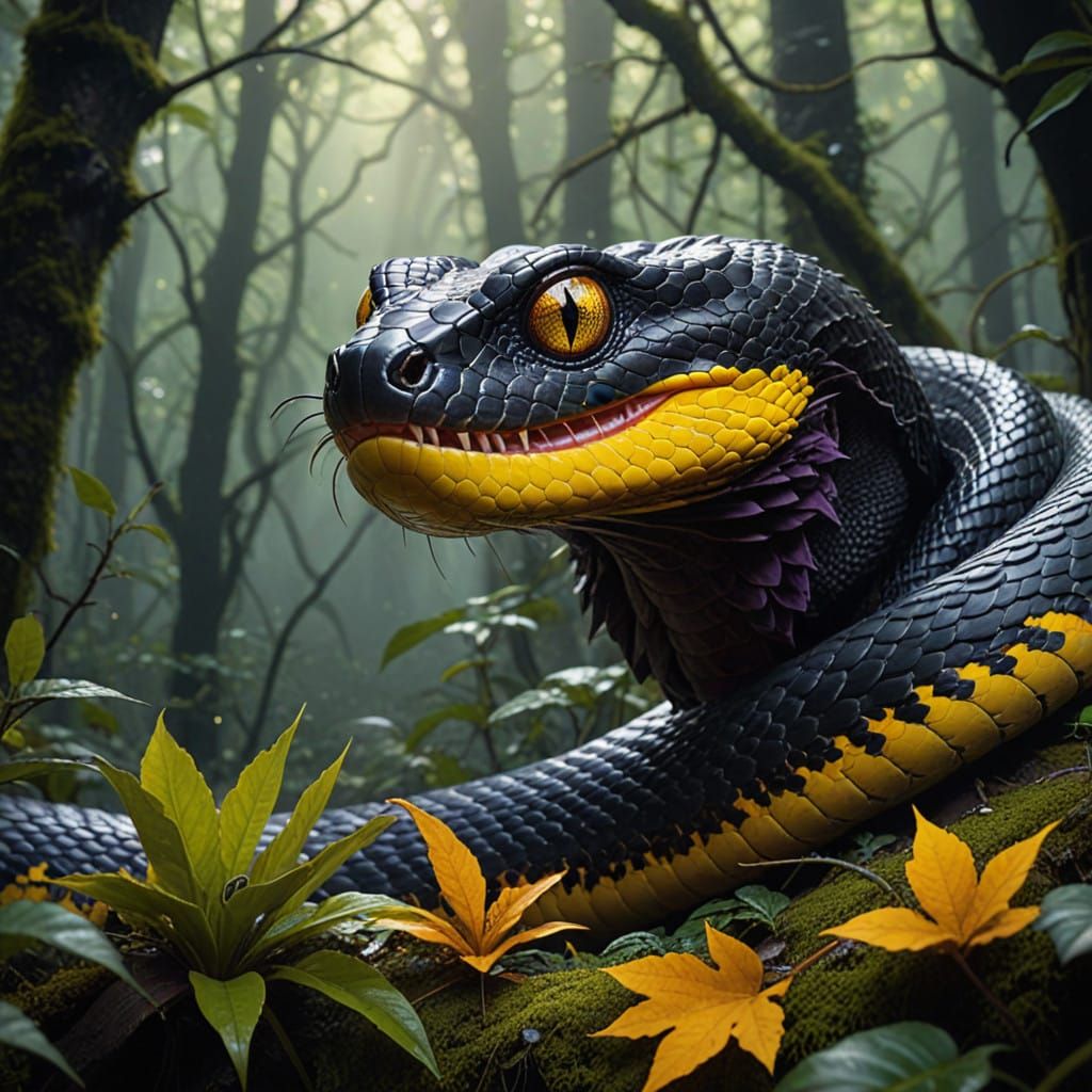 Stern Forest Witch with Unyielding Gaze in Dark Fantasy Atti...