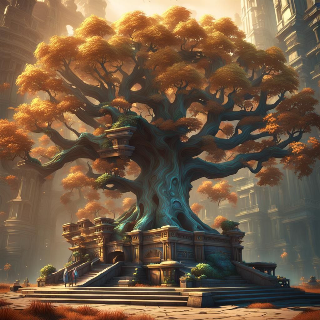 Tree of Lies: A Retrofuturist Artstation Vision