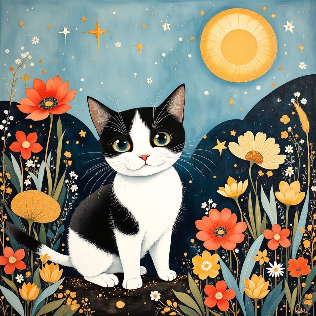 Ethereal Whimsy in Scandi Folk Art Style