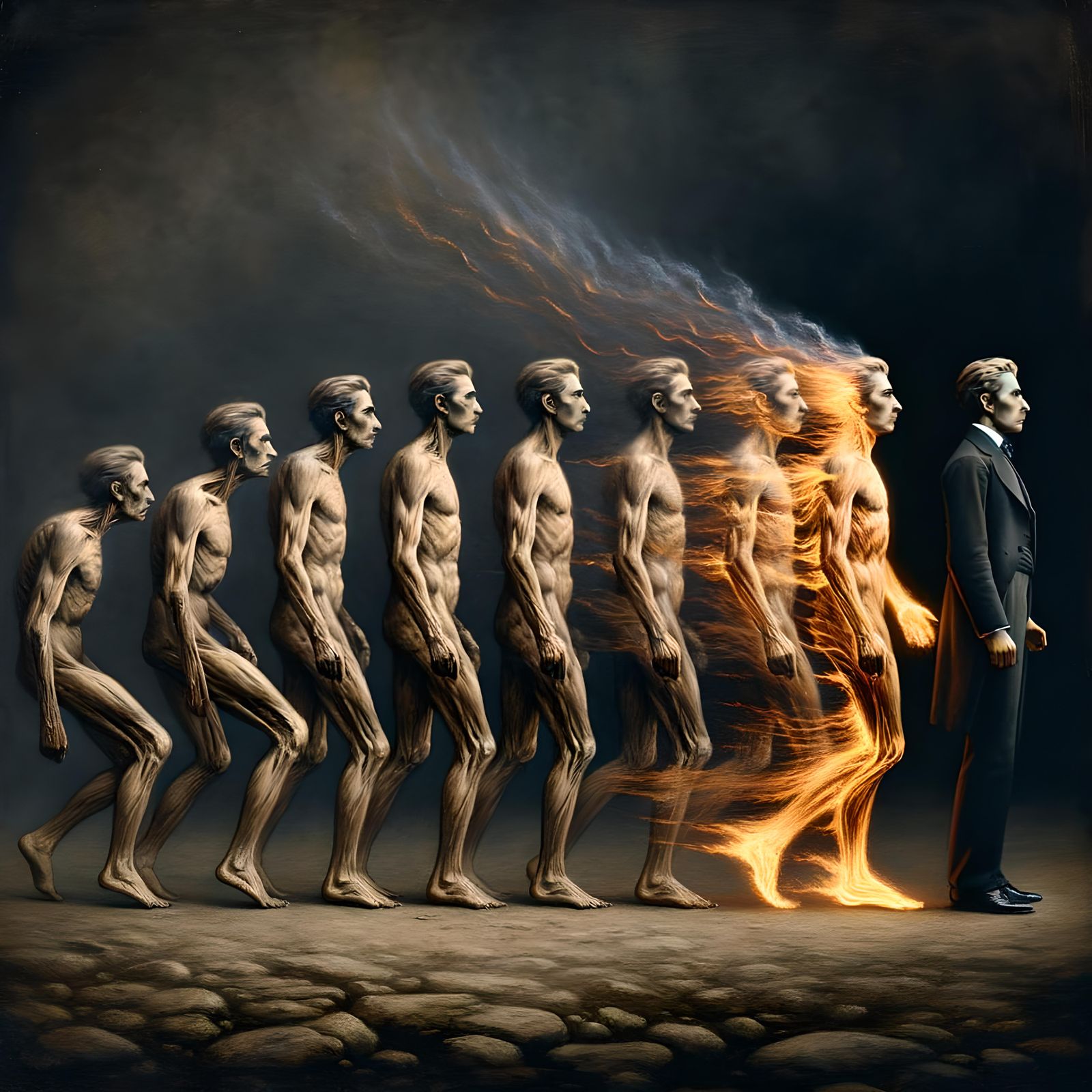 Wax Figure Transformation in Hyperrealism Style