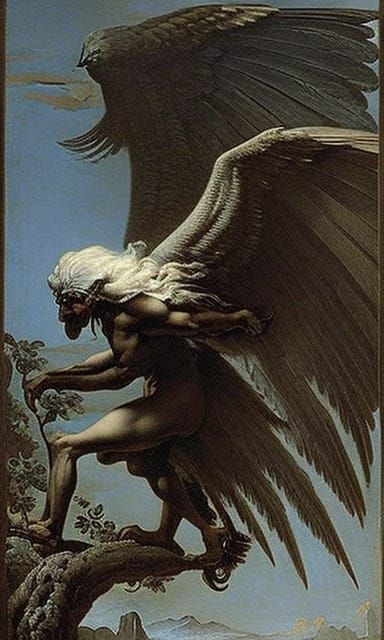 Feathered Woman: Dark Fantasy Concept Art