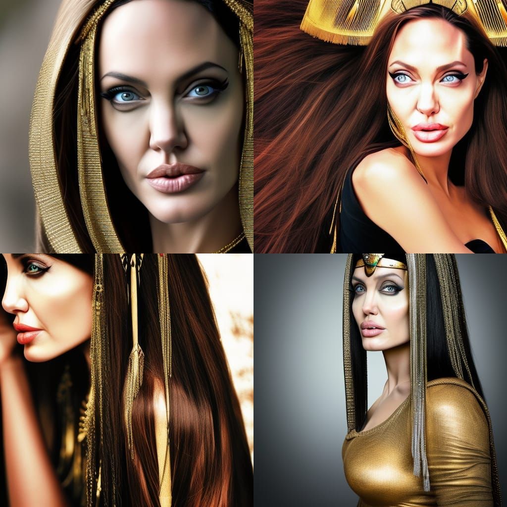 Angelina Jolie as Cleopatra with Long Hair
