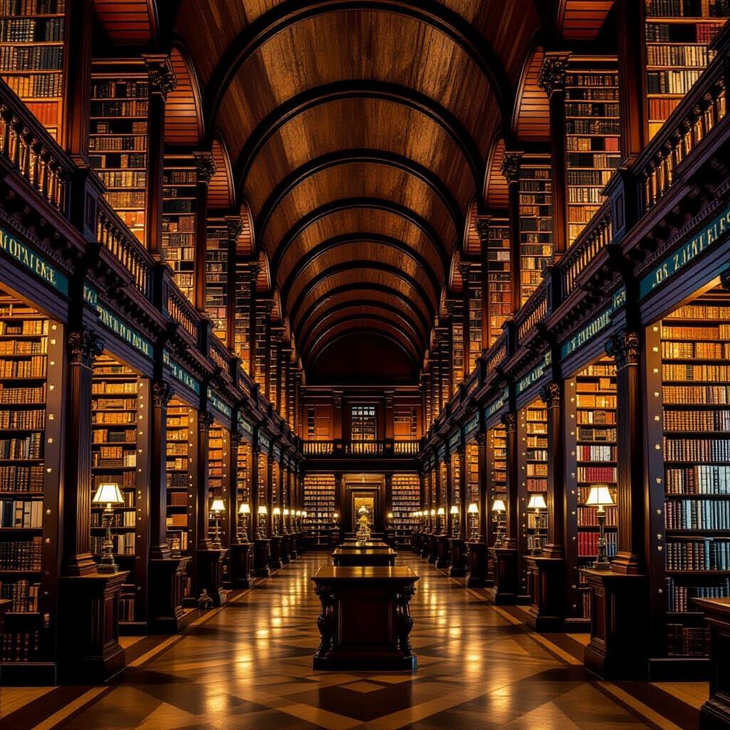 Trinity College Library Grand Hall in Dublin