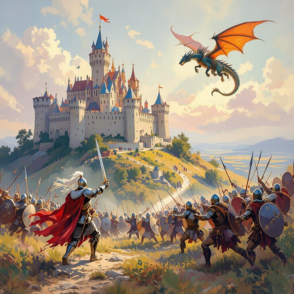 Epic Castle Battle: Impressionistic Medieval Warfare