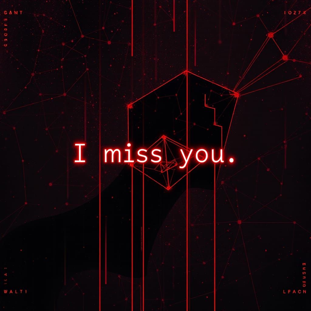 Abstract Glitch Art: I Miss You in Red