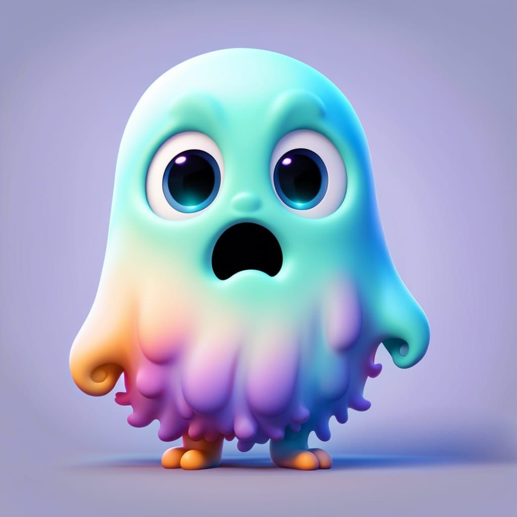 Cute Ghost: Adorable Specter in 3D Digital Art