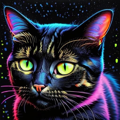 Cat in Blacklight