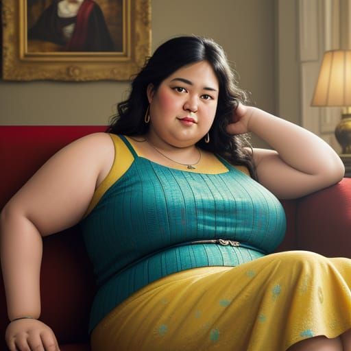 Expressive Oil Painting of Woman in Golden Light