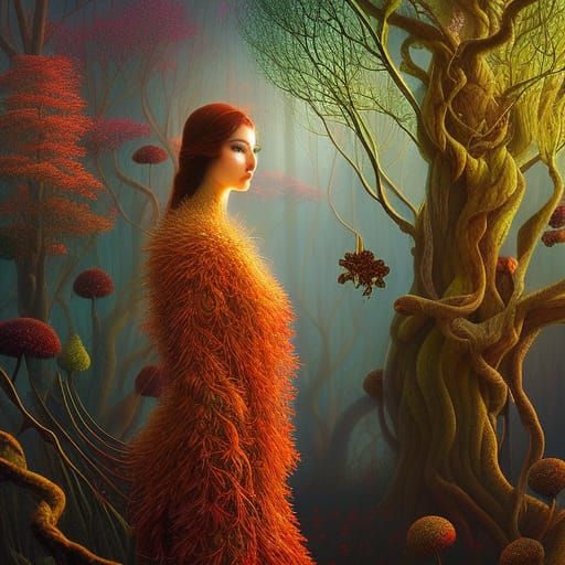 Tree-Woman in Fairytale Magic Realism