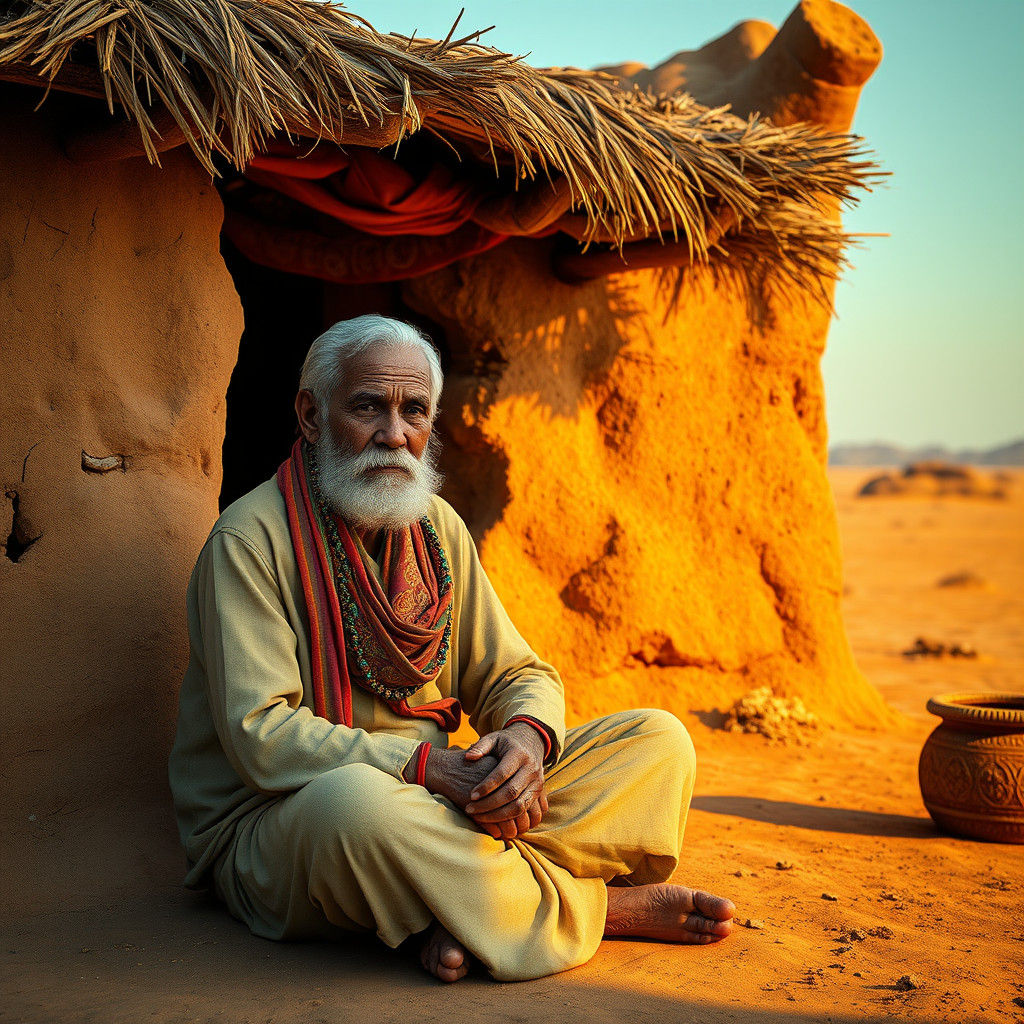 Indian Man in Rajasthan: Fantasy Concept Art