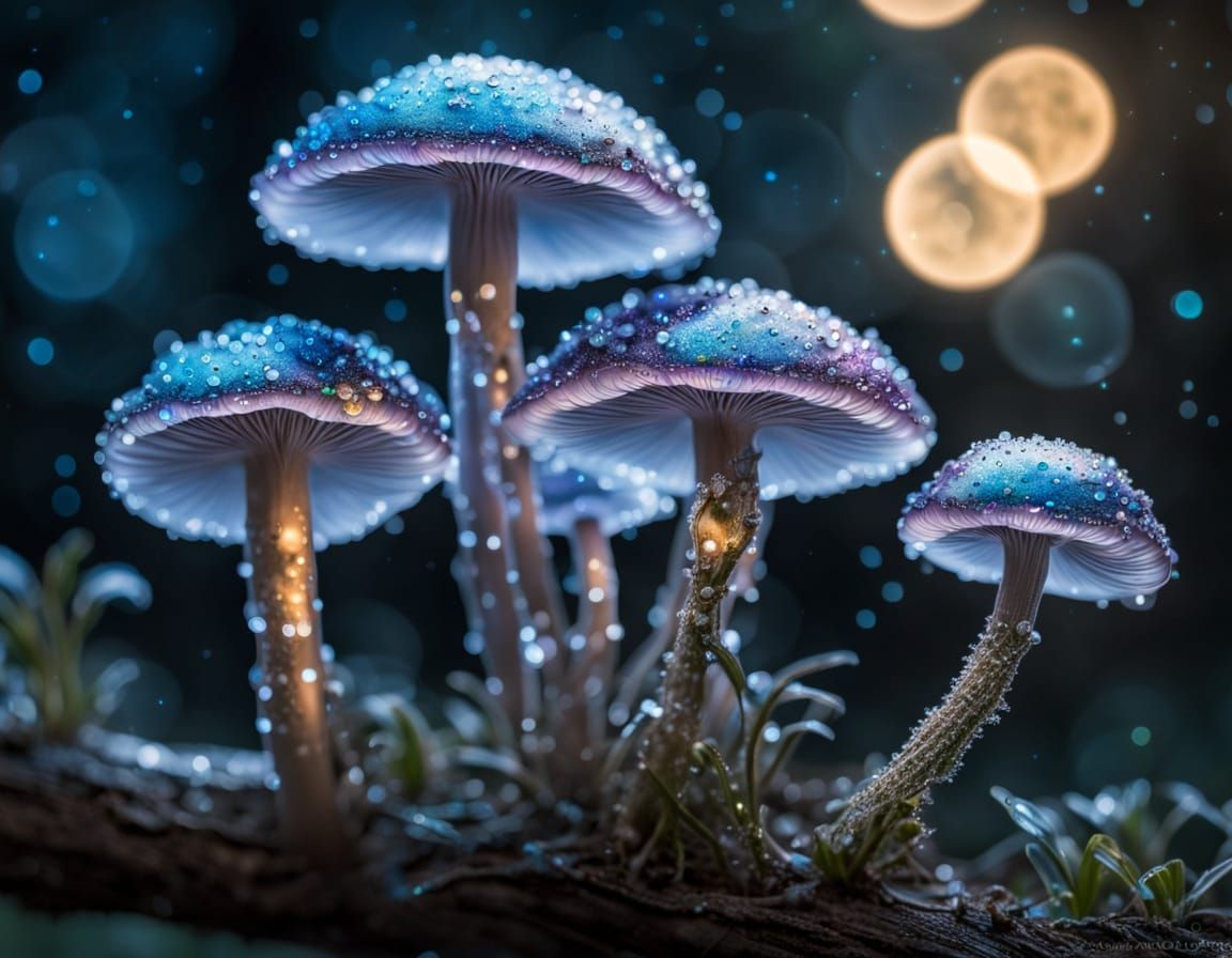 Ethereal Iridescent Forest Scene in Dreamlike Beauty