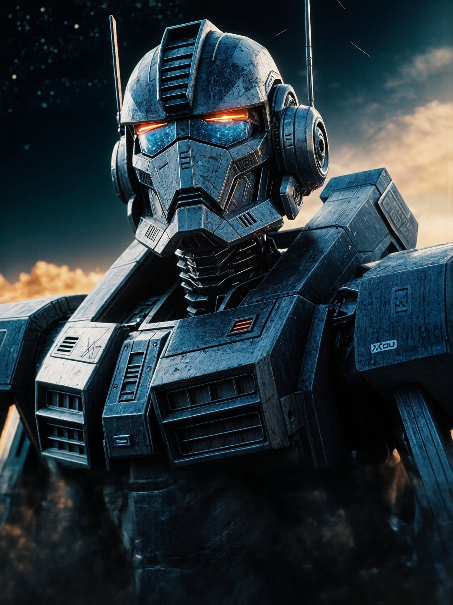 Cyberpunk Transformer Blasts Off into Space