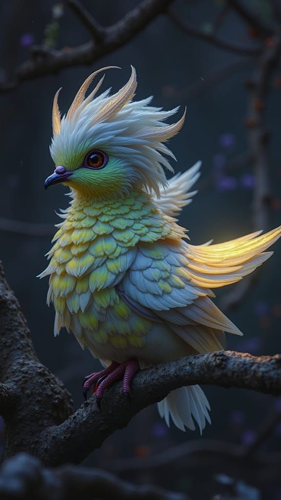 Luma Pigeon in Cleric Robes with Iridescent Feathers