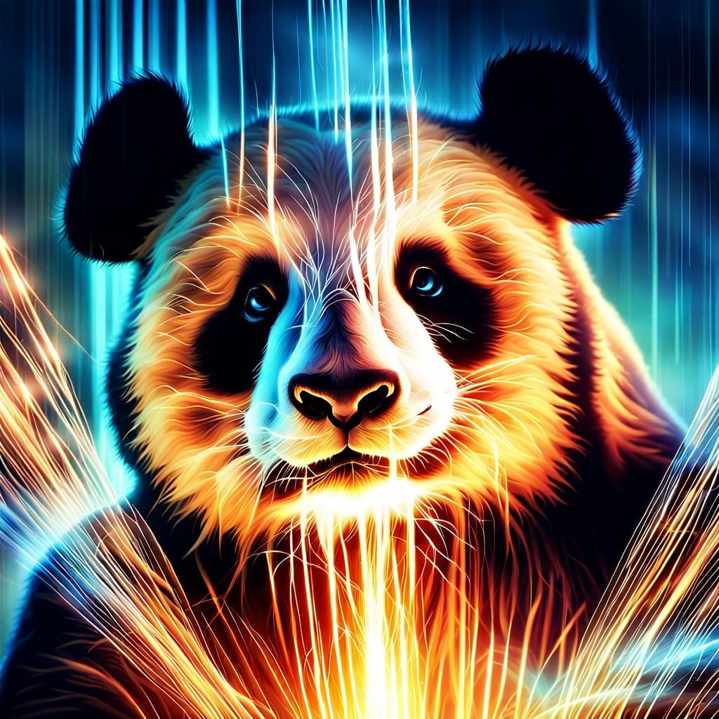 Glowing Panda Emanates Ethereal Light
