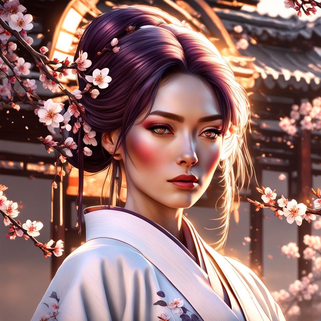Lady in Kimono: Spring Light Portrait