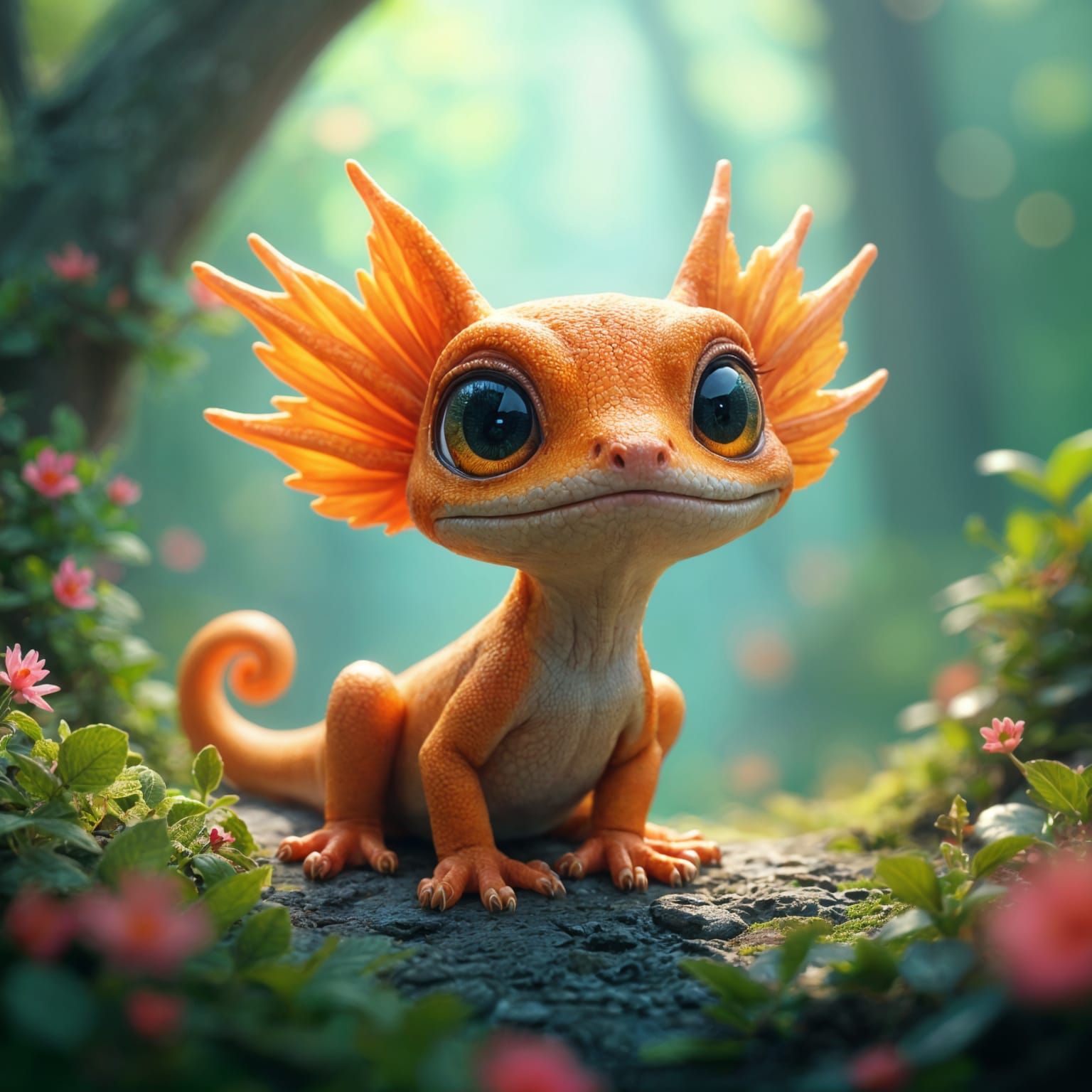 Detailed Chibi Gecko Concept Art in 8K