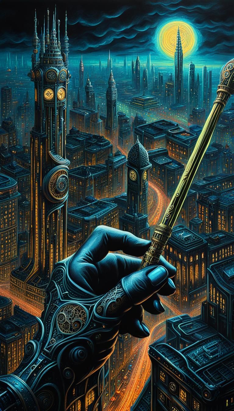 Steampunk Fairy Godmother Paints Futuristic London