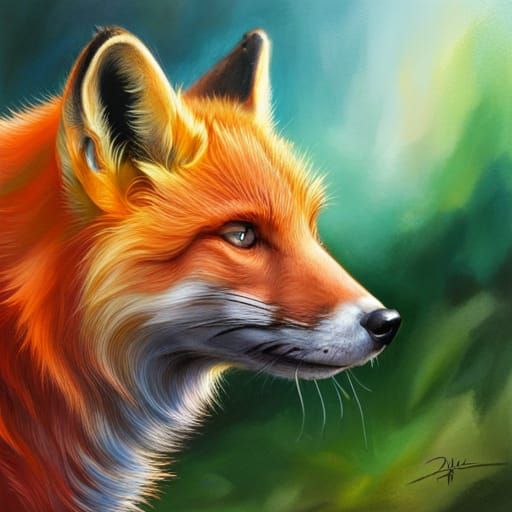 Hyperrealistic Fox Splash Art Portrait