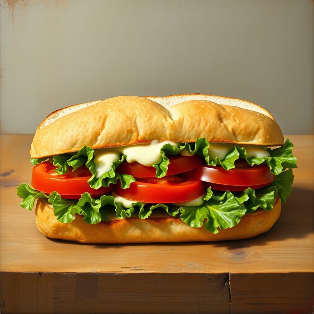 Sandwich with Mayonnaise Still Life
