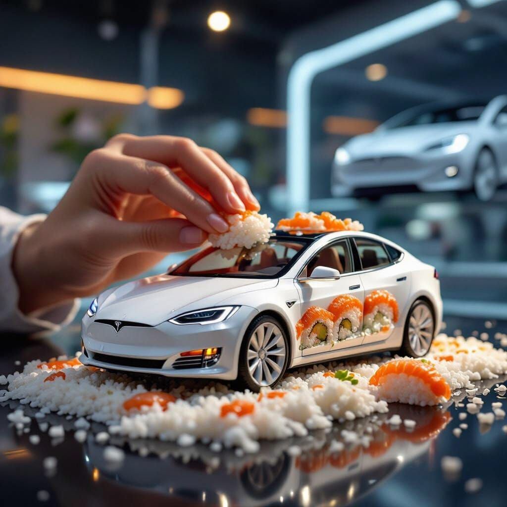 Futuristic Sushi Tesla Concept Art
