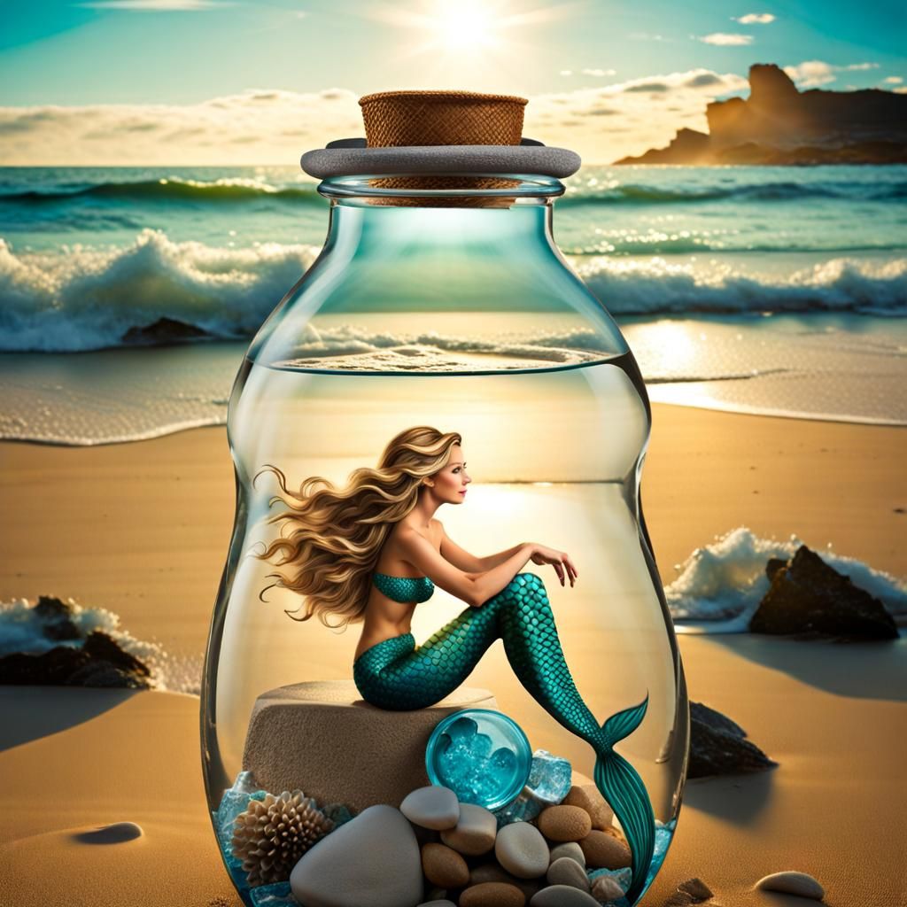 Mermaid trapped in a Jar