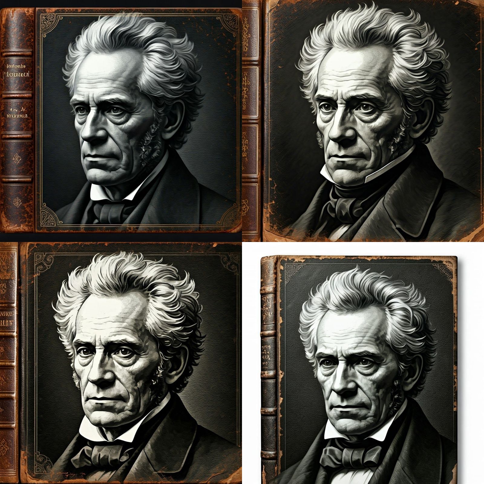 Schopenhauer Portrait on "Principles Of Morality" Book