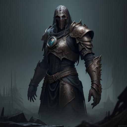 Weeping Guardian Protects Town in Fantasy Art