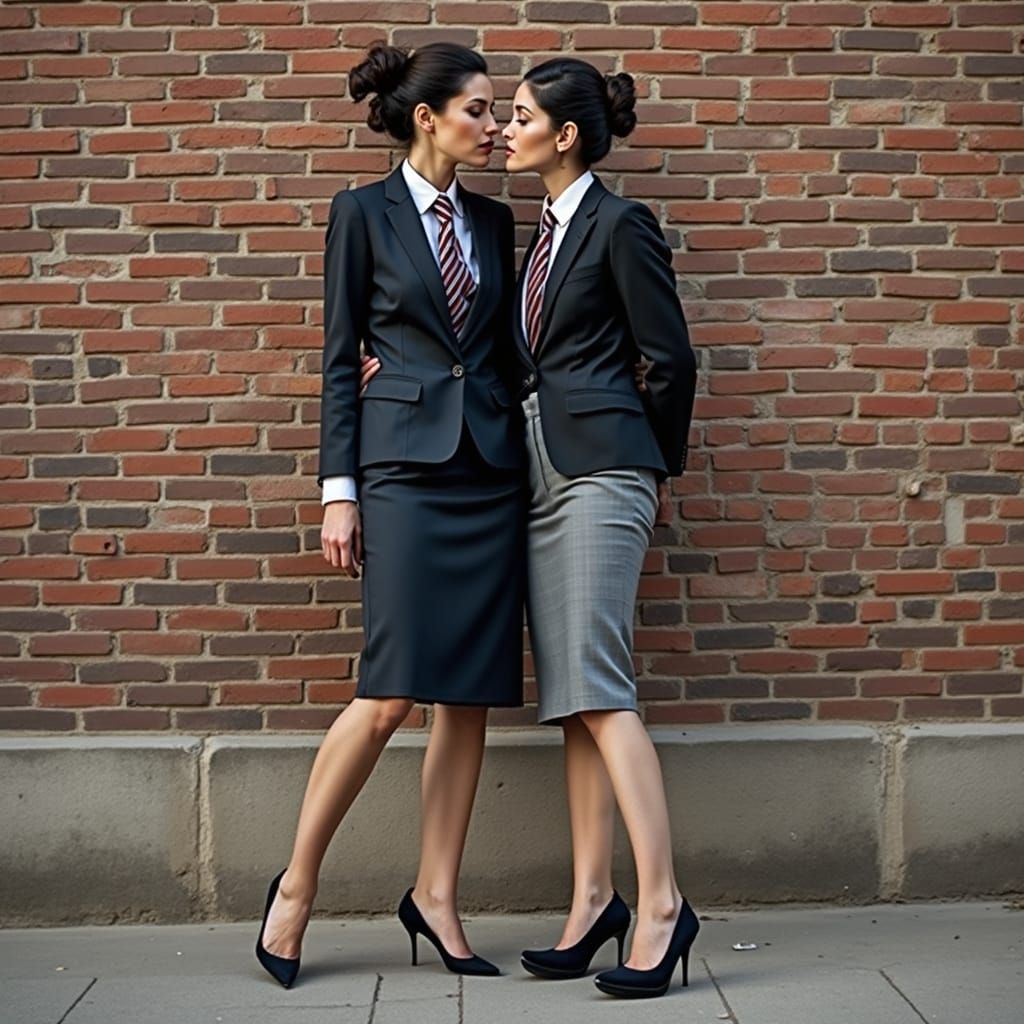 Elegant Businesswoman in Striped Tie