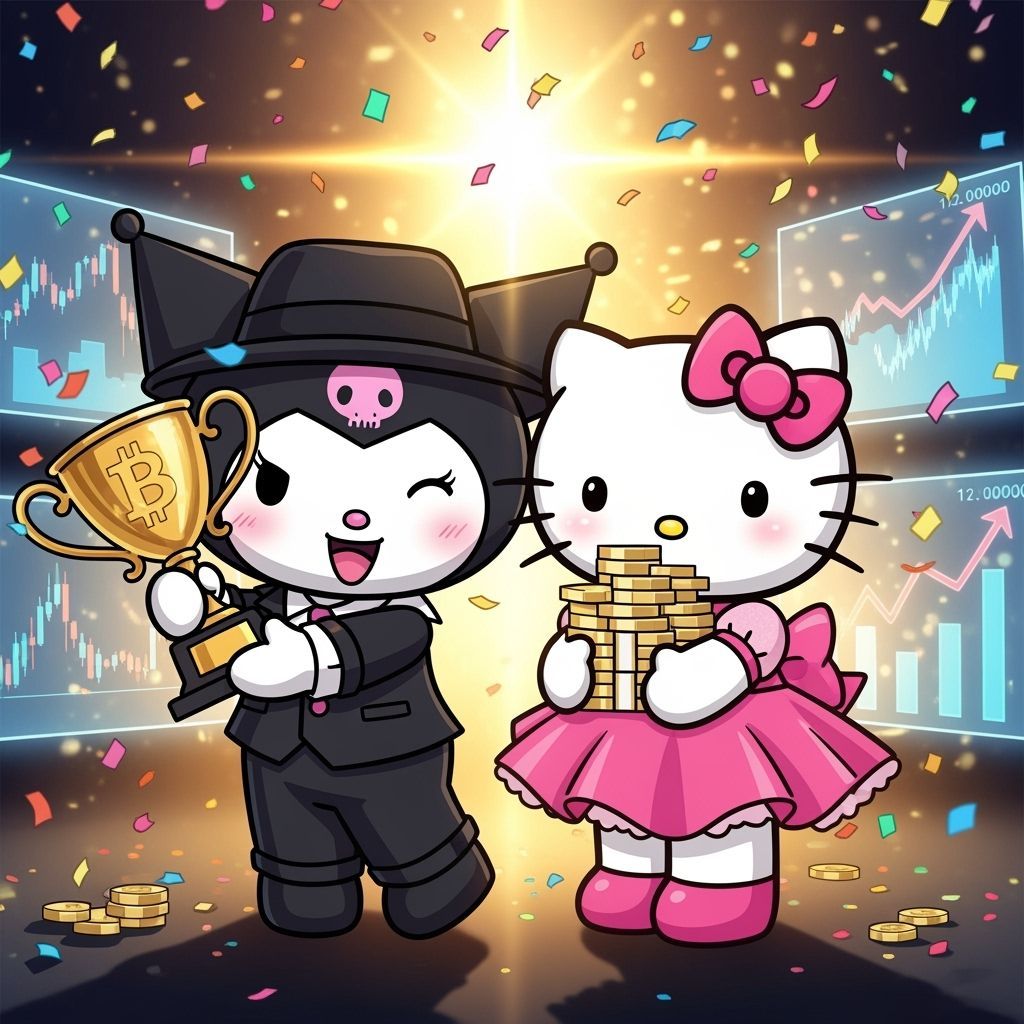 Kuromi Celebrates Crypto Wealth