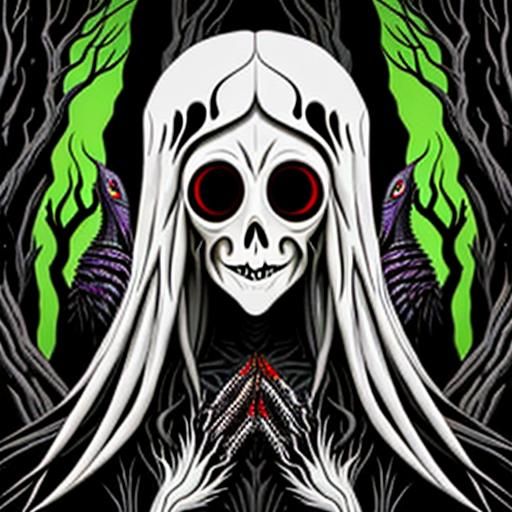 Ghost Deep in Thought: A Surreal AI Creation