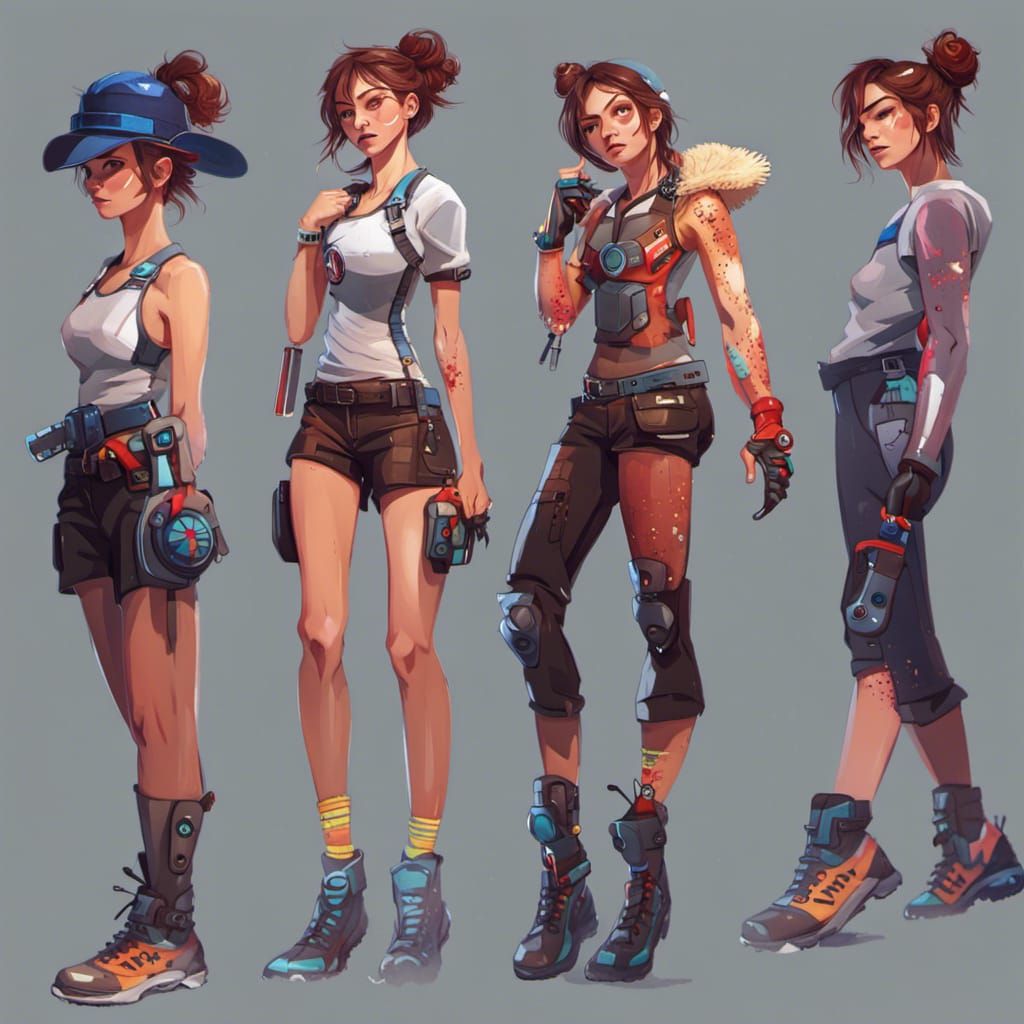 Arcade FPS Game: Stylized Female Character Concept Art