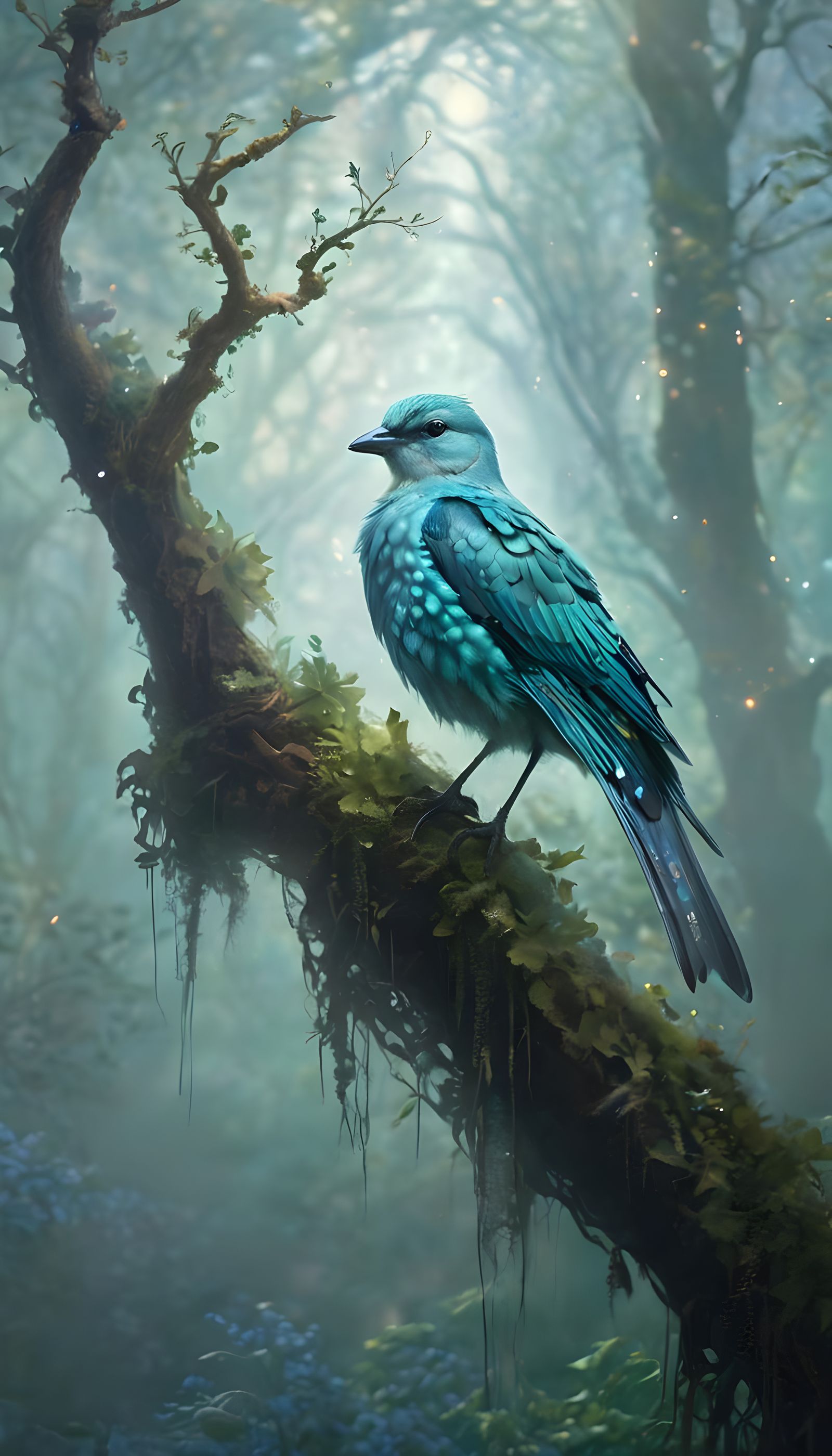 Beautiful Bird on Branch: A Supernatural Vision