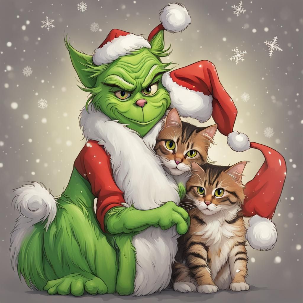 Grinch-like Maine Coon Cat Mischief