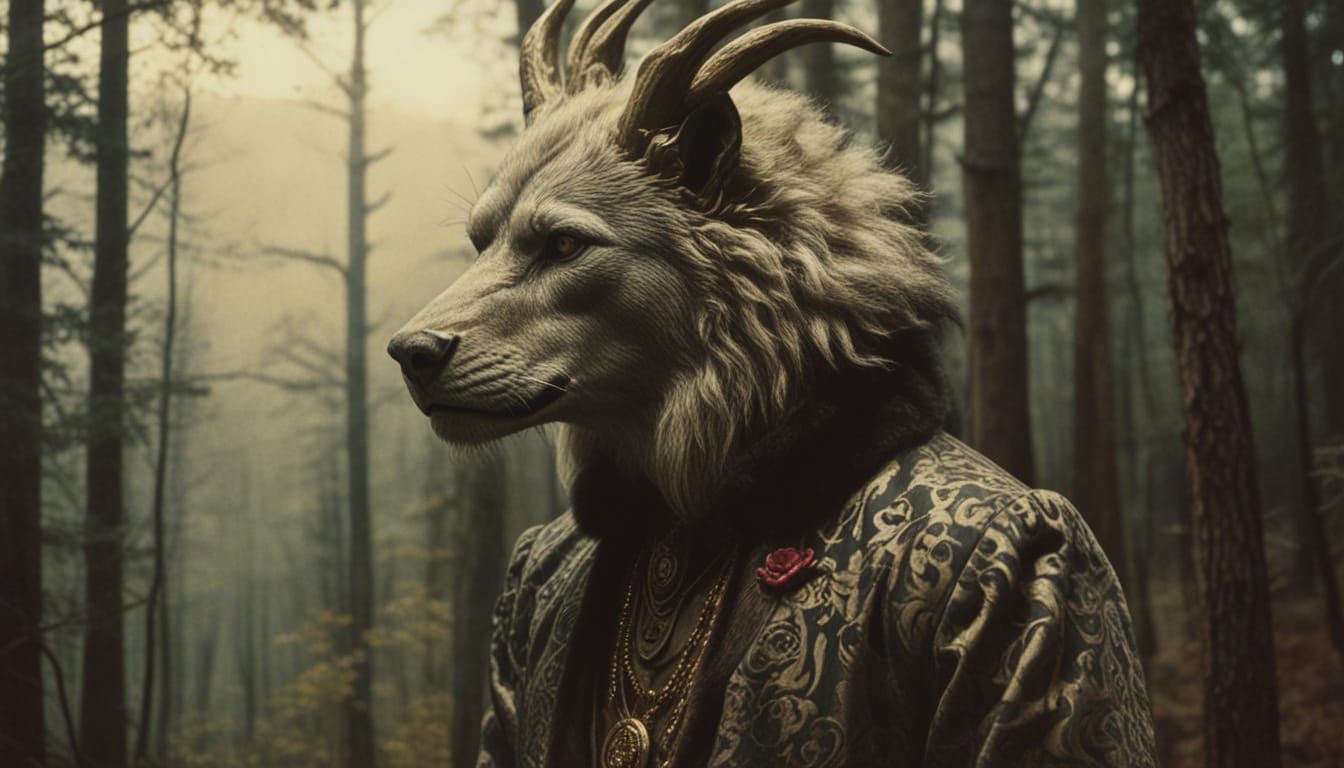 Vintage Portrait in Golden Hues with Shadowed Lighting