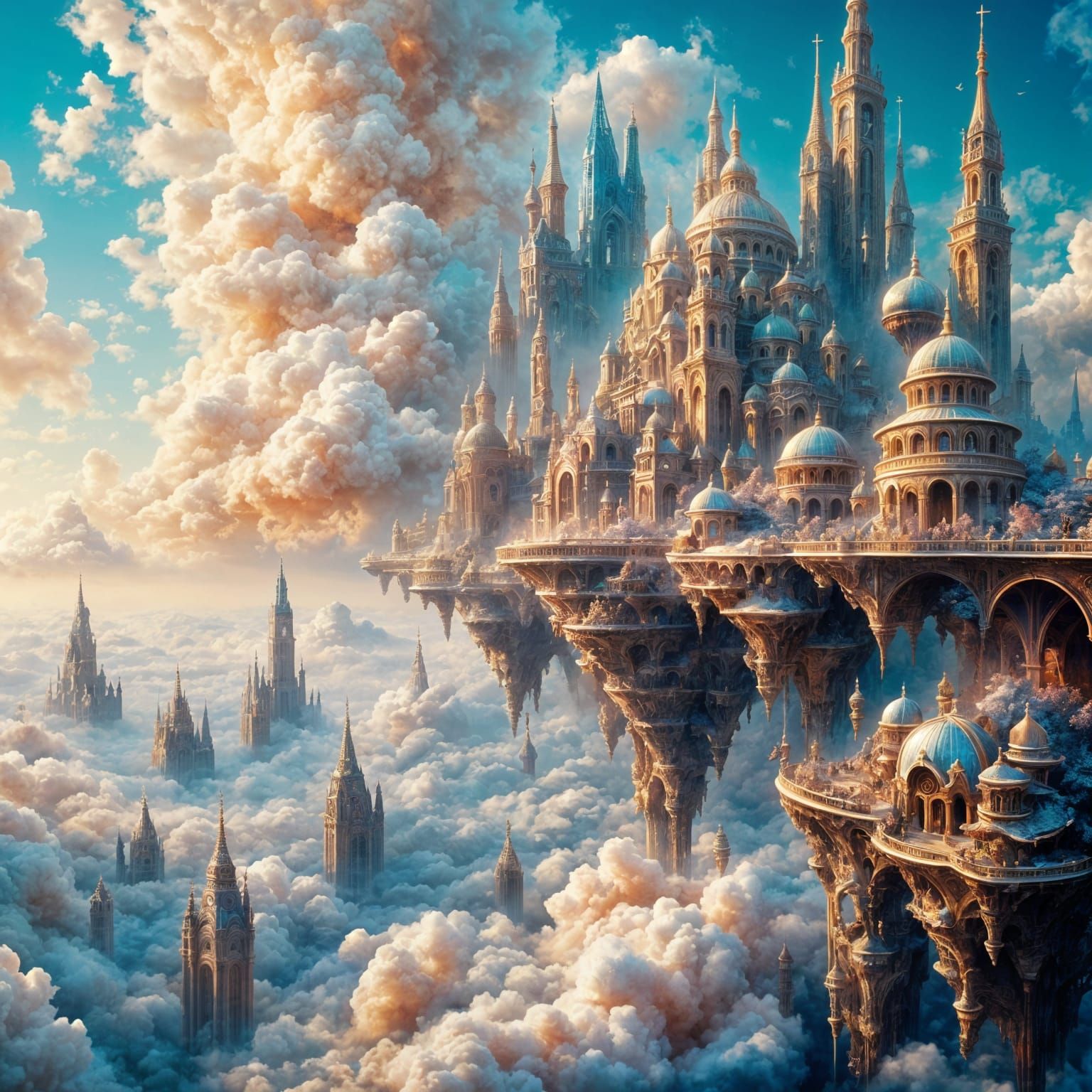 Ethereal Cityscape in Neon Dreams