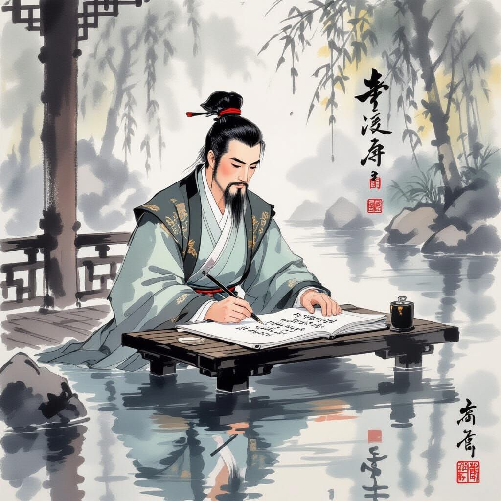 Scholar Shen Kuo Calligraphy by the Dreampool