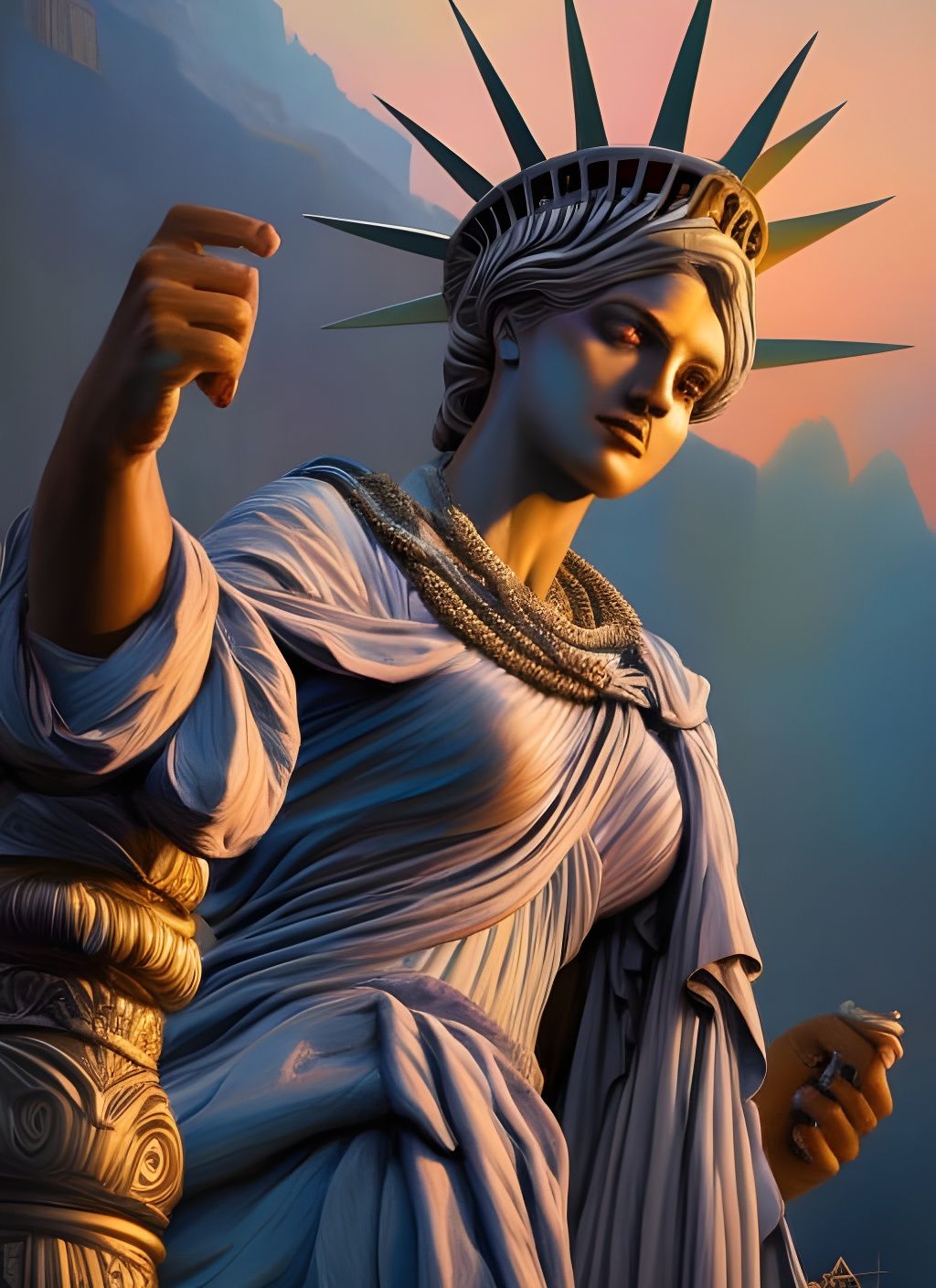 Statue of Liberty Rococo Expressionistic Masterpiece