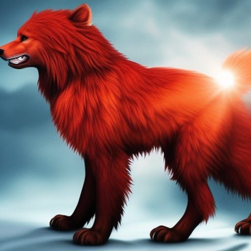 Anime Werewolf Girl in Dark Fantasy Style