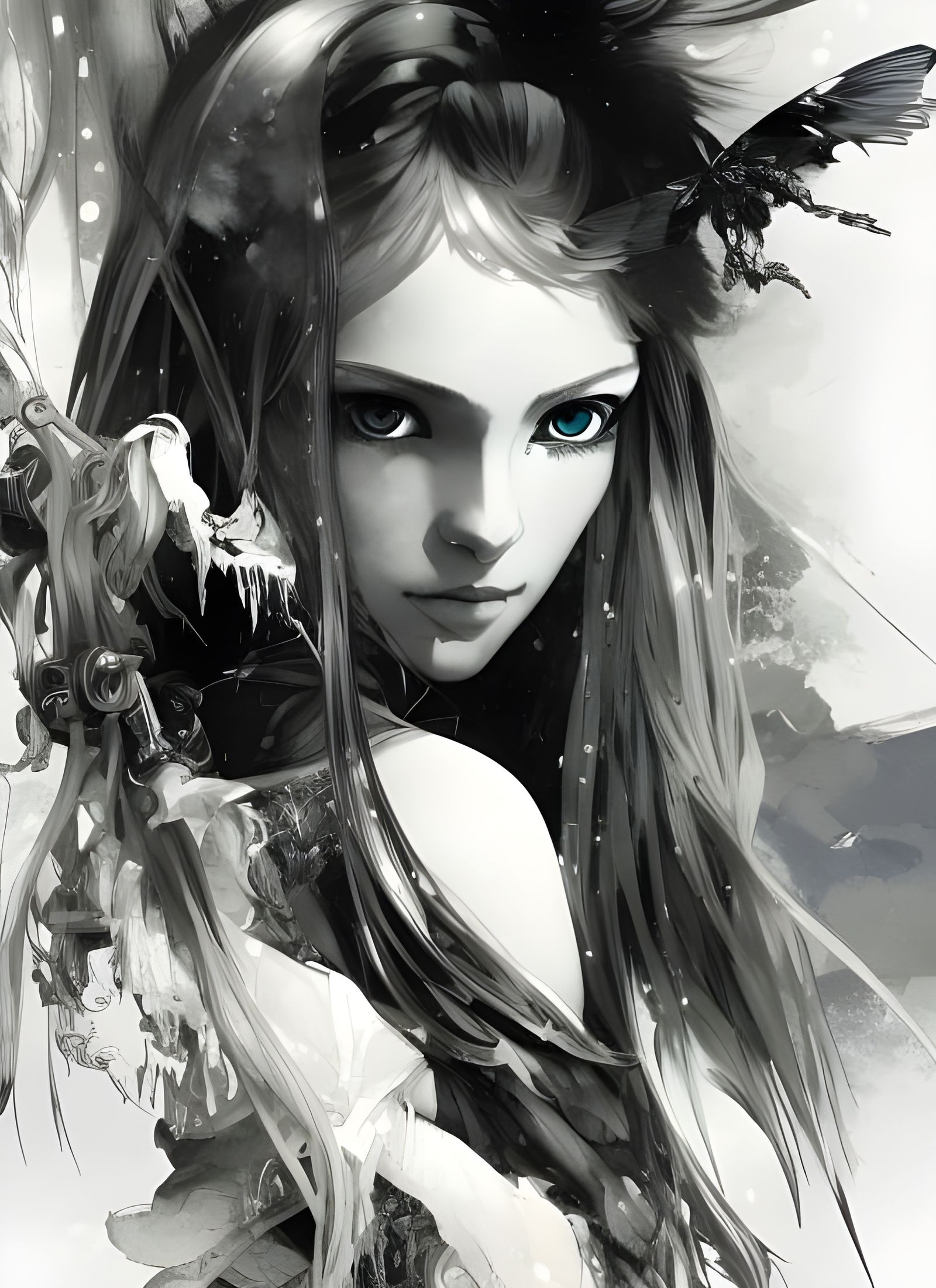 Beautiful Ice Princess Portrait in Digital Illustration