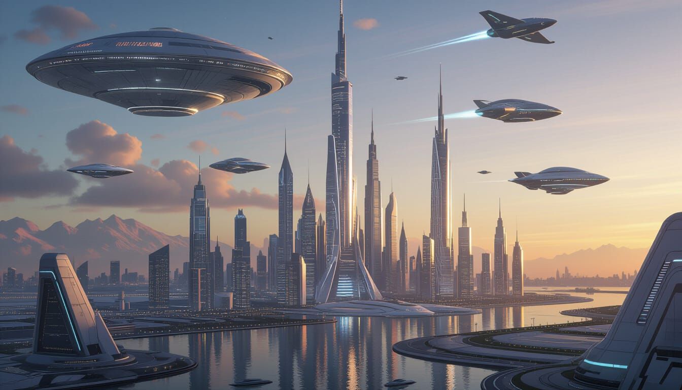 Futuristic Cyberpunk City with Advanced Technology